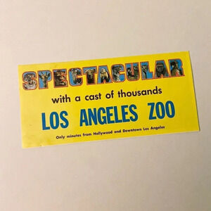 Vintage Los Angeles  Zoo Travel Guide Brochure California